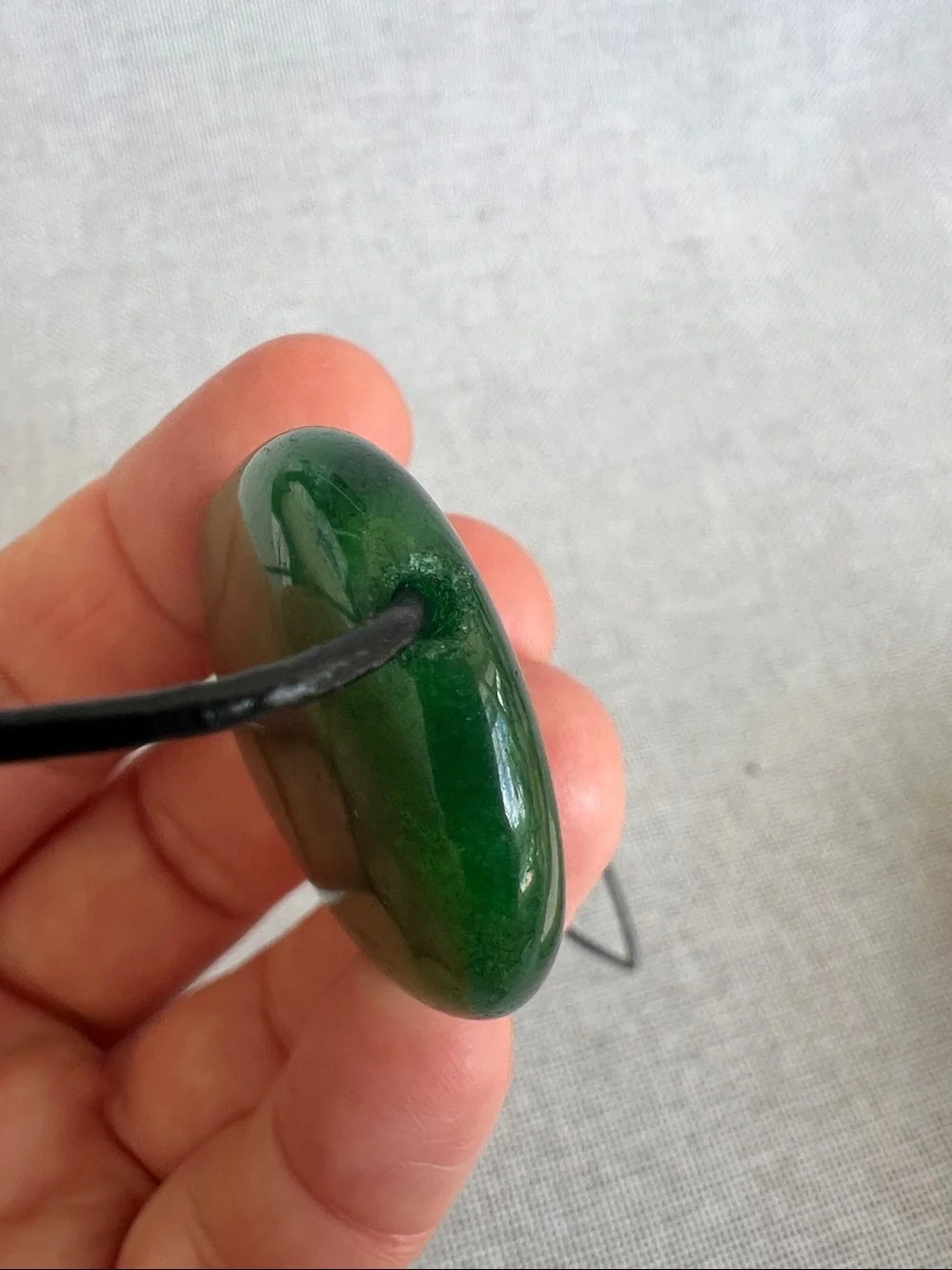 Camila Coelho Green Semi-precious stone pendant leather cord  necklace  NWT